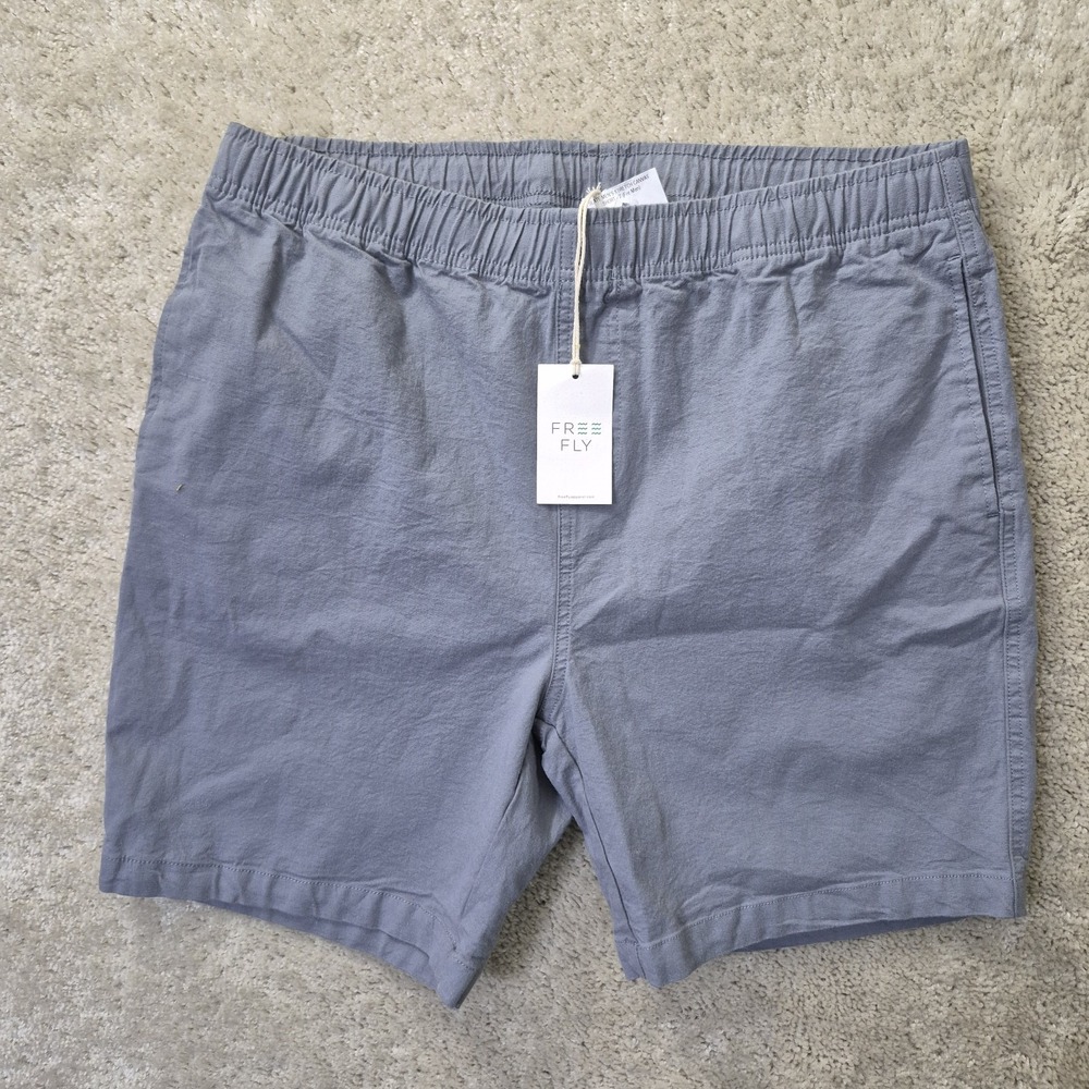 Free Fly Stretch Canvas Shorts Mens XL Gray 7 Inch Drawstring Bamboo Beach Skate